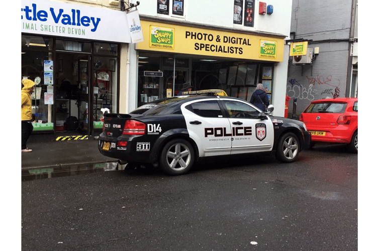 Cop car spotted in Newton Abbot