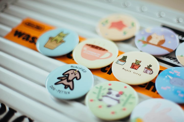 badge making stock image