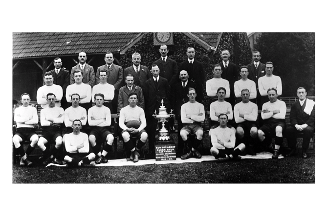 Newton Abbot Rugby Club from the 1922-23 season in which they won the Devon Senior Cup and the league championship.