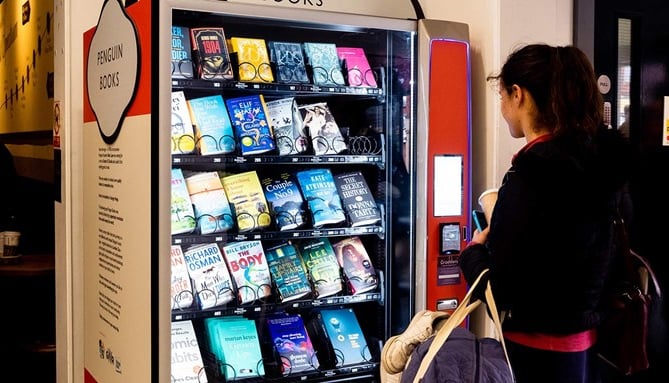 The book vending machine at St David's Station in Exeter.