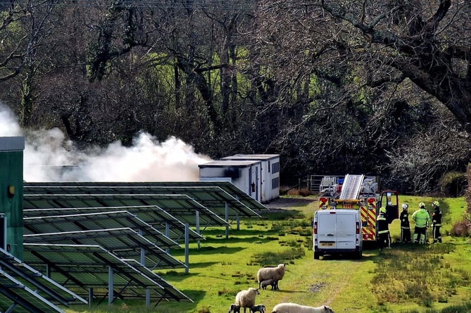 Fire crews from Buckfastleigh tackled a solar panel fire