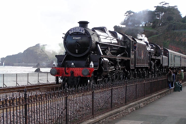 First steam train of the season coming to Dawlish today 