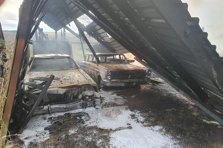 Barn fire in Throwleigh area sees Chagford, Moretonhampstead and Okehampton firefighters team up