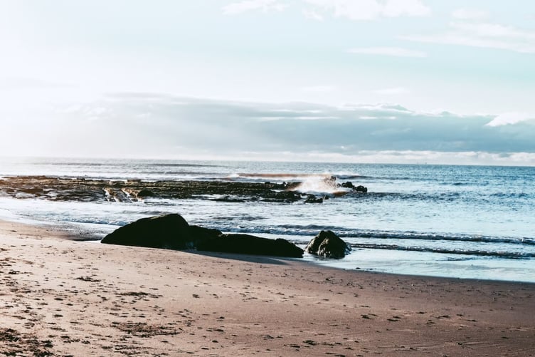 Exmouth beach stock image