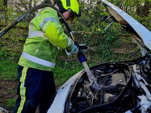 Car catches fire at Dean Prior