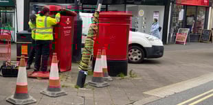Parcel postbox struck by car disassembled 