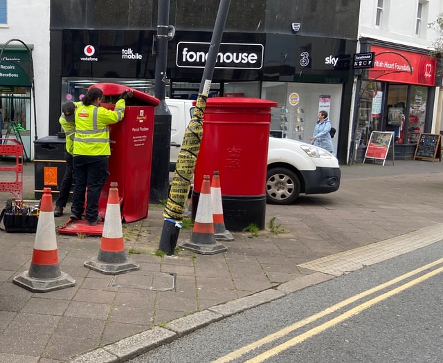 Parcel postbox struck by car disassembled 