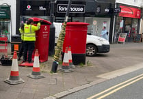 Parcel postbox struck by car disassembled 