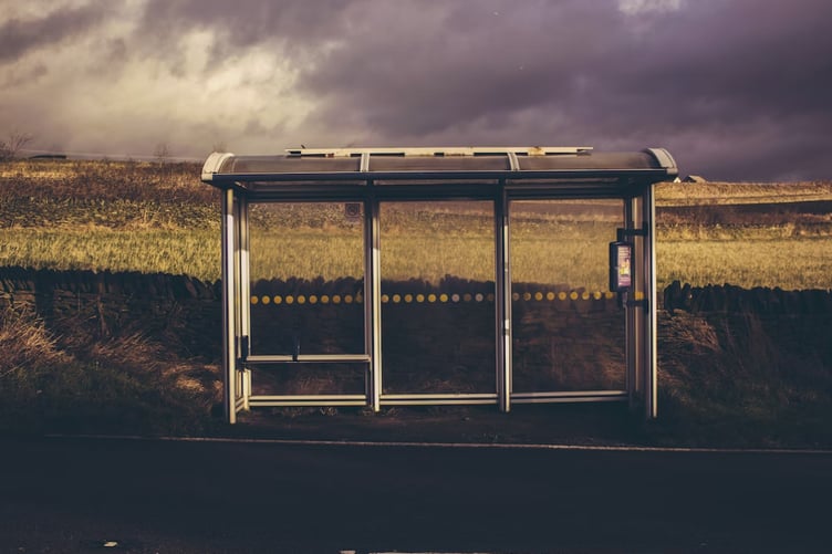 bus shelter stock image