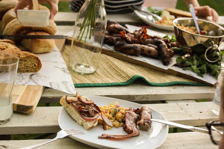 garden party stock image