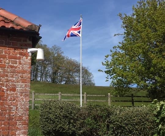 Mamhead Hall's new flag in honour of the Coronation 