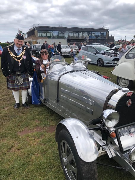 Mayor of Teignmouth Iain Palmer at the Royal classic car show. Picture by Jackie Palmer 