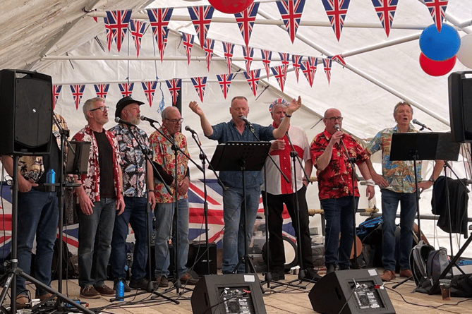 Back Beach Boyz performing in Kingsteignton for the town's Coronation celebrations