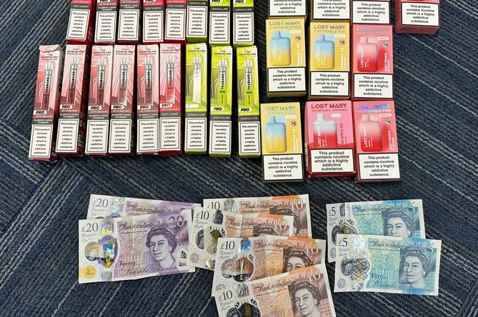 A 15-year-old has been caught selling vapes in Newton Abbot town centre.Picture; police (17-5-23)