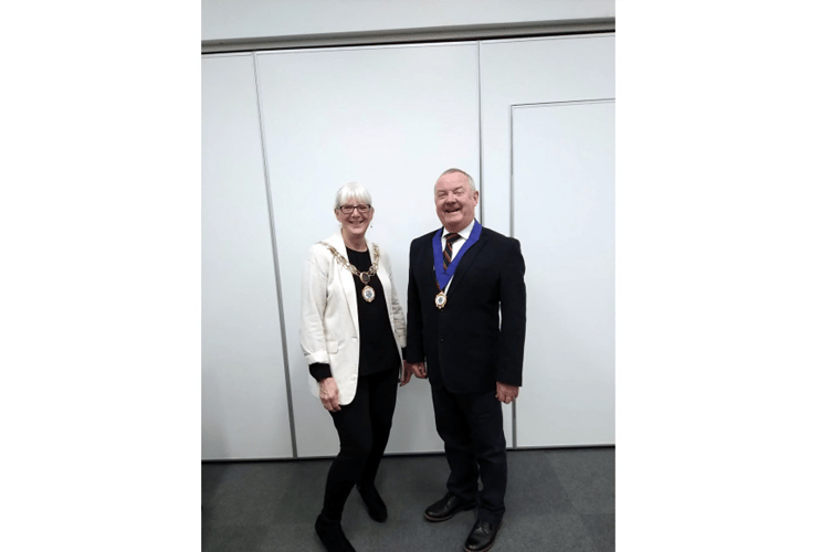 Bovey Tracey mayor, Cllr Sheila Brook, and new councillor Martyn Evans, who has taken on the role of deputy mayor