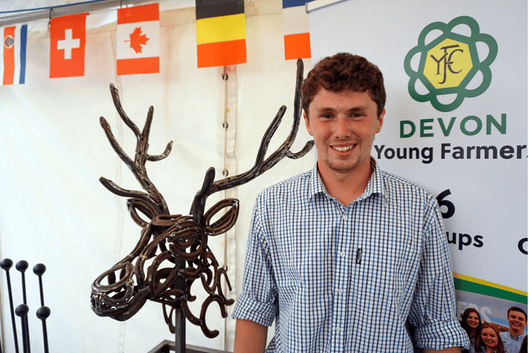 Newton Abbot farmer Josh Quant with his winning sculpture