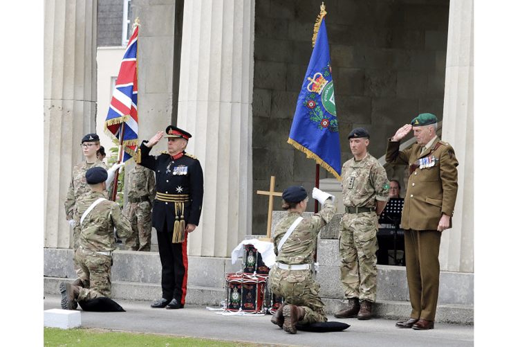 Stover Independent Schools Combined Cadet Force detachment paraded for the presentation of their Union and school standard flags