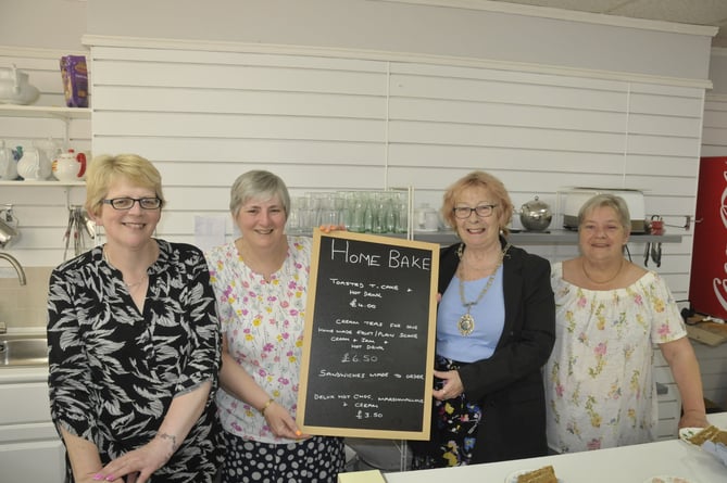 From left: Debbie, Sharon, Teignouth mayor Cllr Joan Atkins and Jayne.