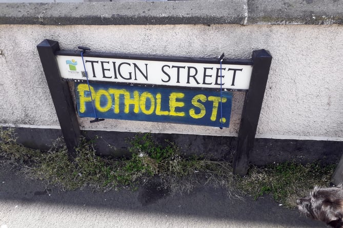 Pothole Street - ties with Sean Brogan's letter re potholes.
Picture: Sean Brogan, Teignnouth (30-5-23)