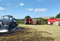Tractor destroyed in farm fire
