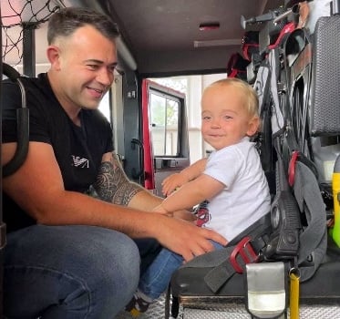 Crew Manager at Newton Abbot Fire Station Jordan Leaman said Firefighters across Devon have promised theyâll support Axminster Firefighter Josh Moore and his fiancÃ©e Sammy who are raising money to support their little boy boy, idris
Picture: Axminster Fire Station june 2023)