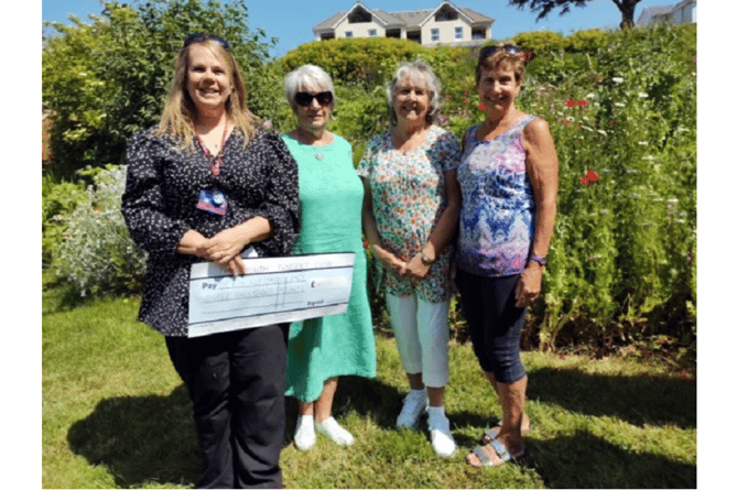 From left to right: Tasha Meldaue, support services manager for Devon Air Ambulance, Gerry Willock; fundraising officer; Pam Stanaway, secretary, and past chairman Sheila Malynn. 