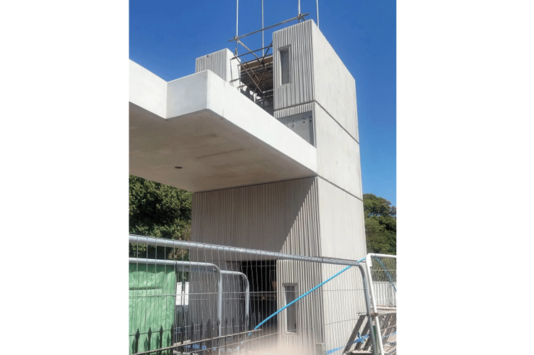 One of the lift towers