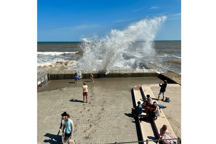 These children couldn’t resist the thrill of battling the waves last weekend at Dawlish, and Gazette photographer Bob Simpson was fortunate enough to be on hand to capture this charming shot.