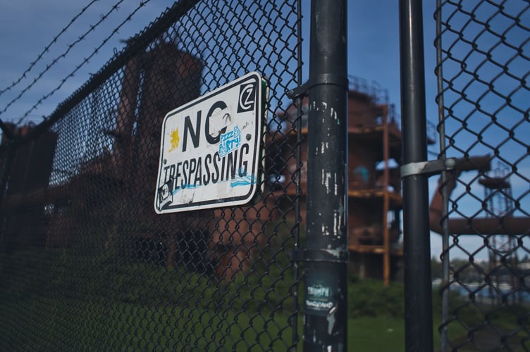 Trespassing stock image