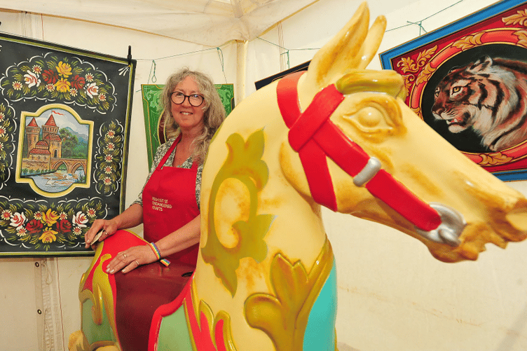 Katie B Morgan from Gloucestershire who specialises in fairground art.