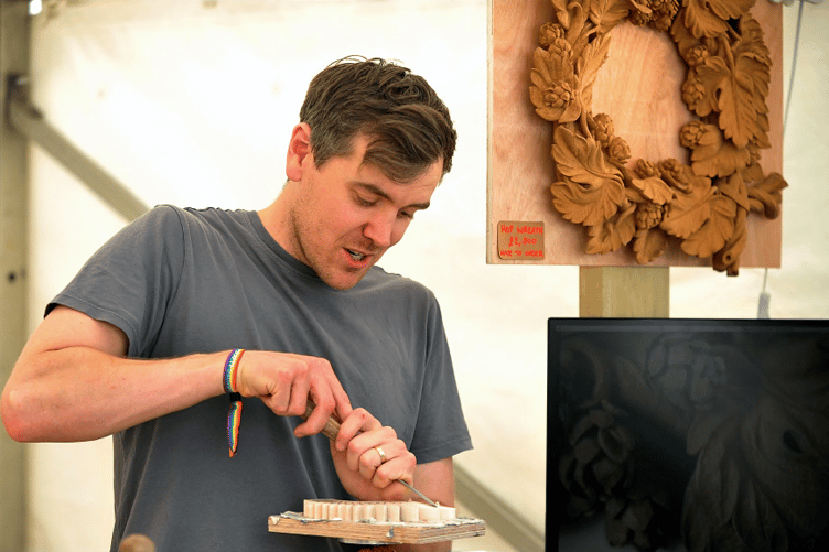 Bespoke woodcarver William Barsley from Dartington.