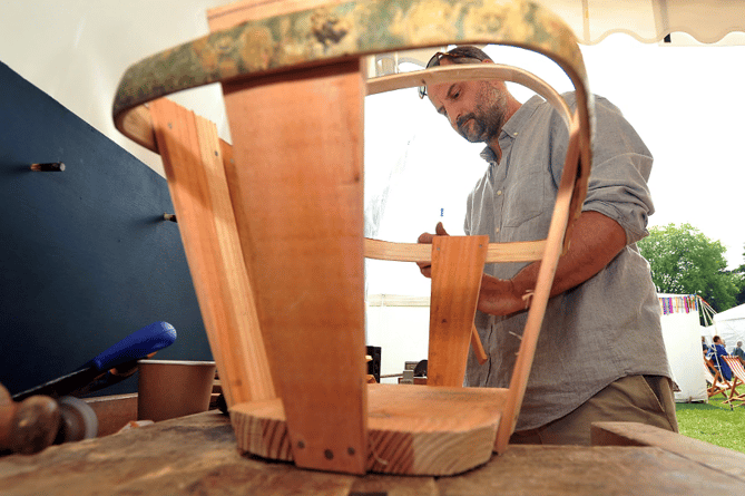 John Williamson  from Bridford in the Teign Valley - the only maker of Devon stave baskets in the UK.