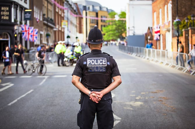 police on beat stock image