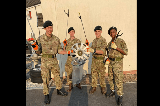 Bovey Tracey Army Cadets litter pick 2023