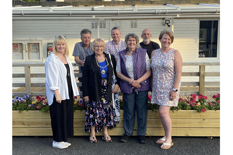 Teignmouth mayor, Cllr Joan Atkins, with the team from the Richard Newton Hall