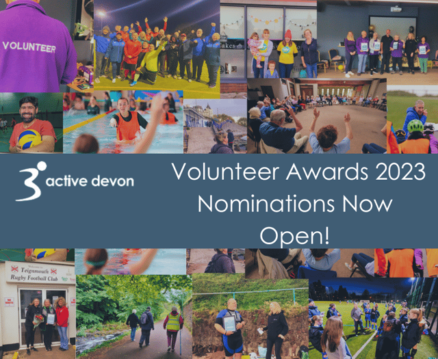 Active Devon's Volunteer Awards are now open