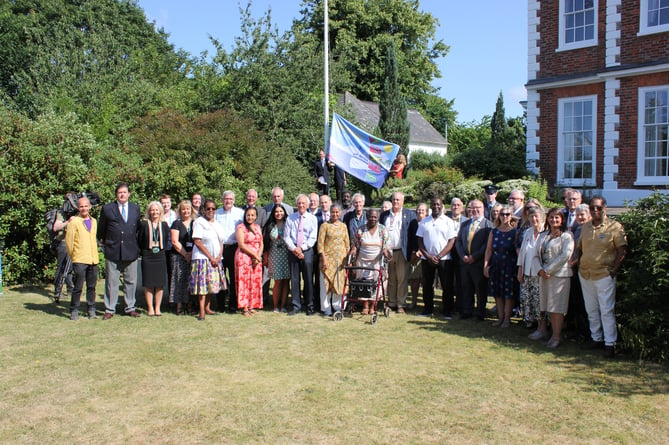 Those who gathered at County Hall for the Windrush Flag Raising ceremony today, Thursday, June 22.