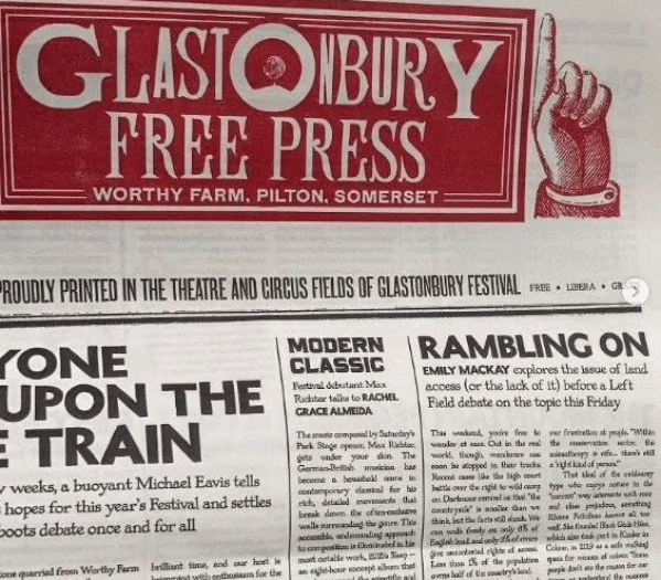 Glastonbury Festival sends message to Dartmoor campers