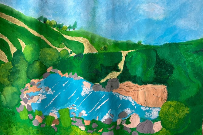 Sophia Lopez Clarkson, an 11-year-old, secured the victory in the younger age group with her vibrant depiction of Belstone River.