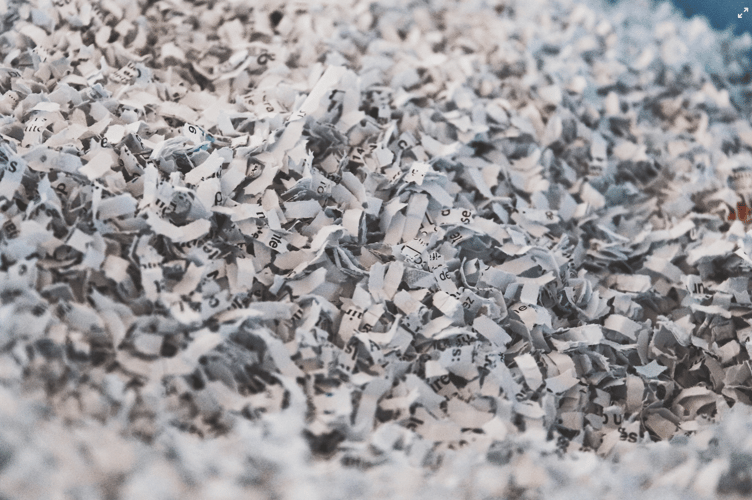 Shredded paper stock image