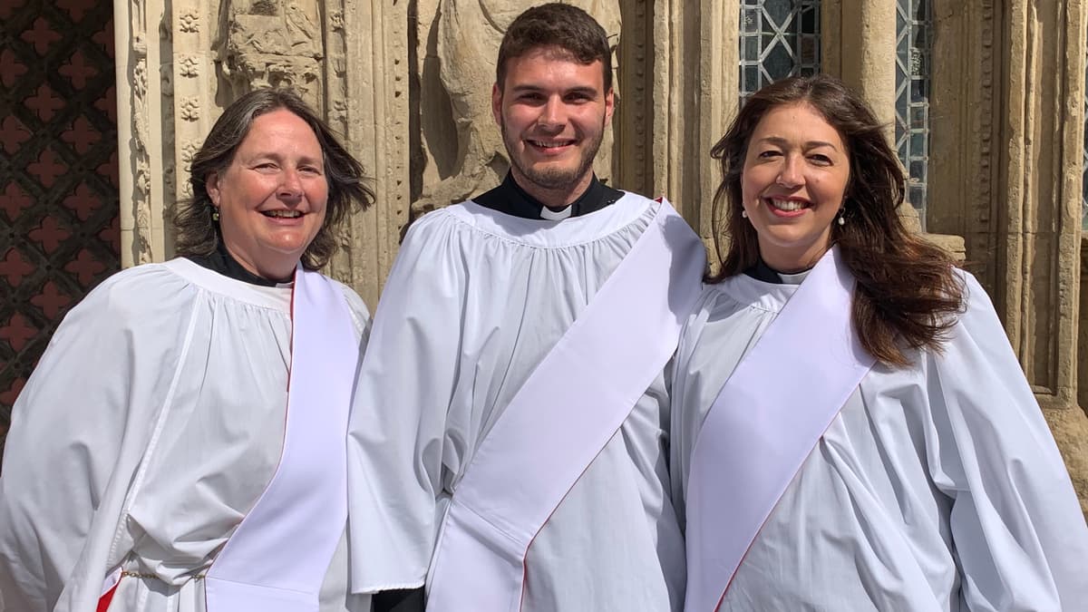 Three members of the same family ordained together at Exeter Cathedral - Mid