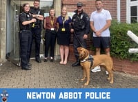 Police Dog Skye calls in on pupils at Newton Abbot College