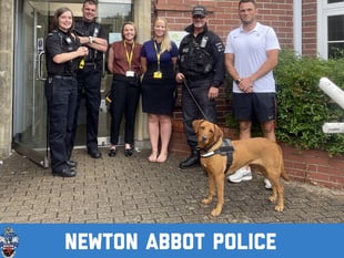 Police Dog Skye calls in on pupils at Newton Abbot College