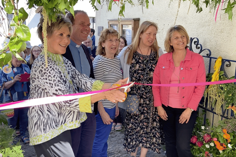 Former TV presenter. Jodi Spiers, opens Denbury's 'Festival of Flowers'