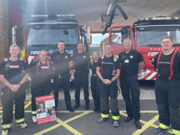 Firefighters pay visit to Newton Abbot as part of 160 mile walk