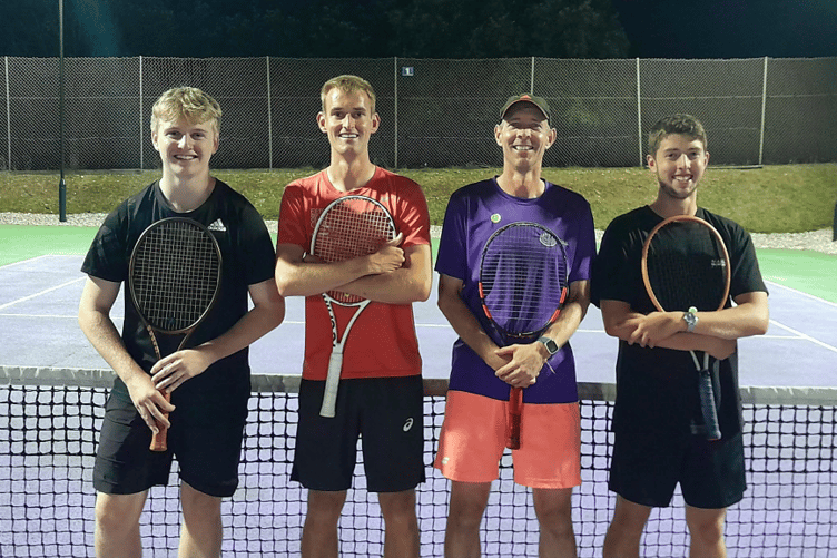 Noah Kerley, James Temple (head coach Exeter Golf & Country Club), Peter Elver, Aidan Dell.