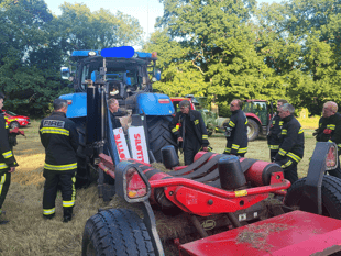 Firefighters get to grips with farming machinery at drill night 