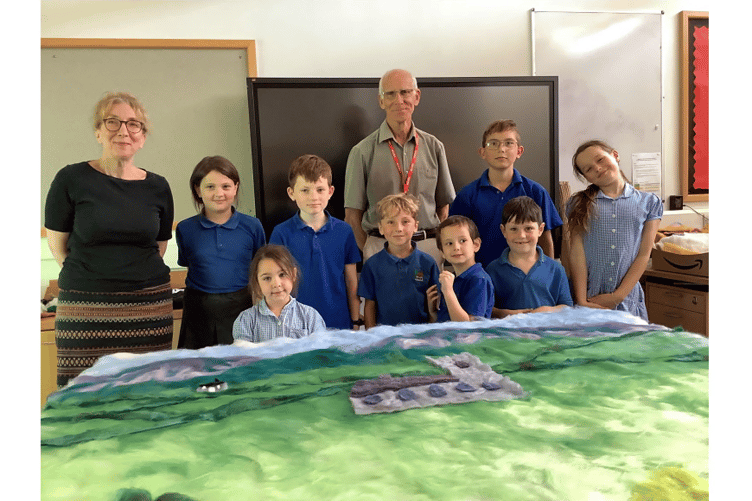 Felting masterclass mural completed by Moretonhampstead pupils