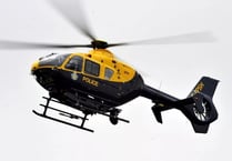 Police helicopter in Newton Abbot