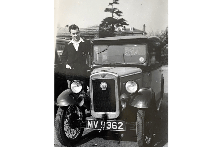 John’s original Austin Seven, adorned with its AA badge.